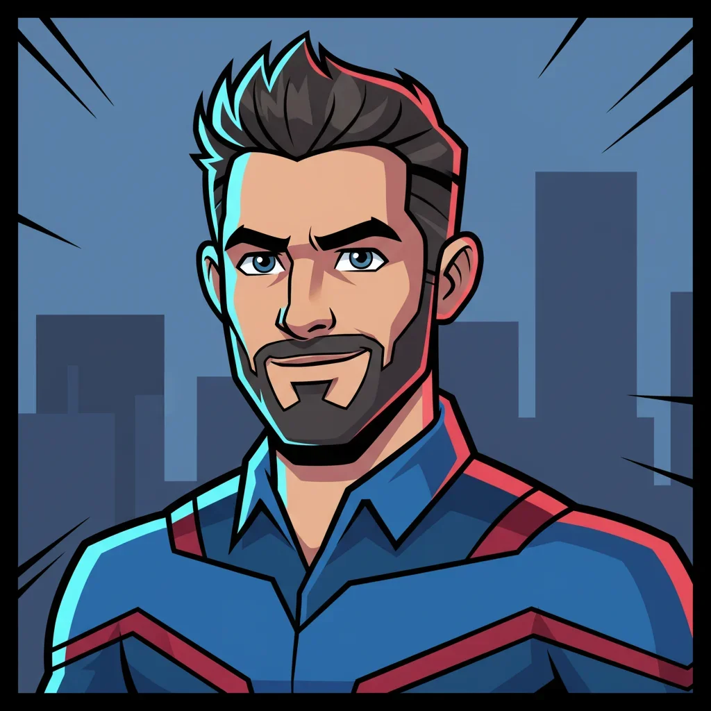 Portrait turned into a colorful cartoon avatar