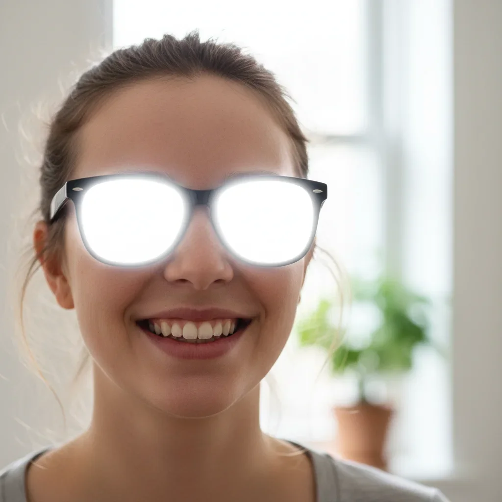 Living room photo with window glare corrected before