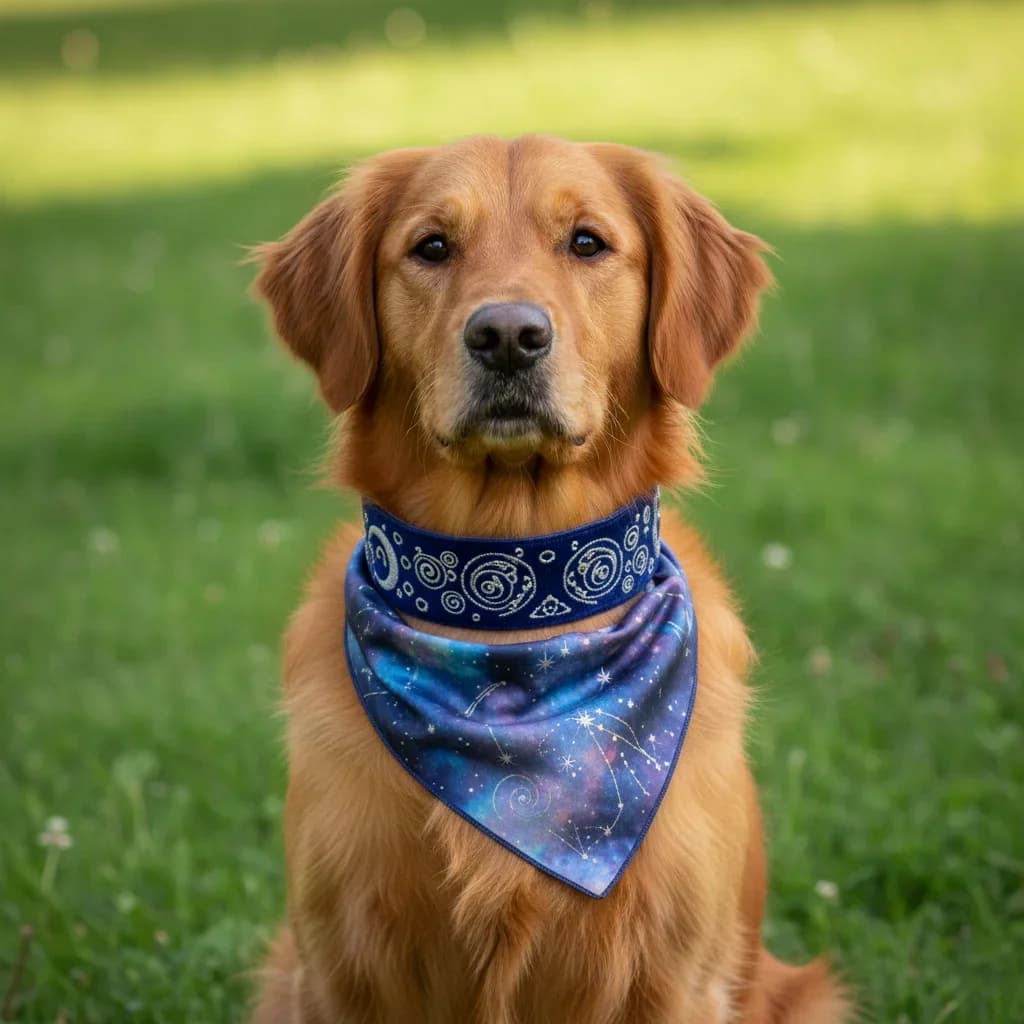 Dog wearing a stylish accessory generated with AI