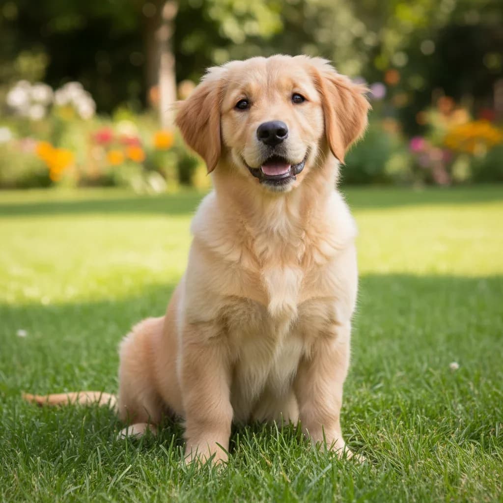 Dog modeling a seasonal sweater generated with AI before