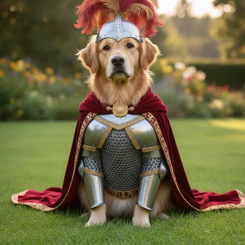 Dog in a superhero costume preview after