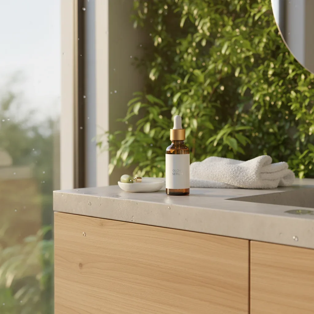 Flat lay product arrangement produced with AI after