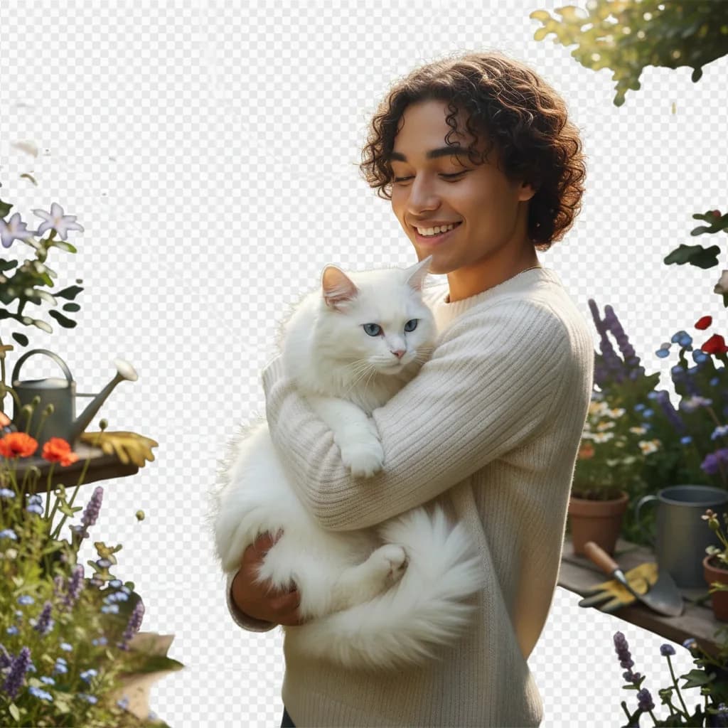 Marketing graphic showing a model cut out on a transparent background after