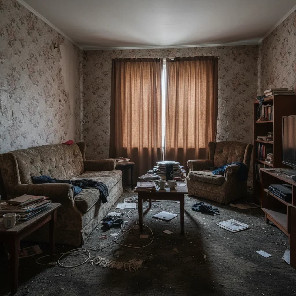 Living room redesigned with new layout using AI before