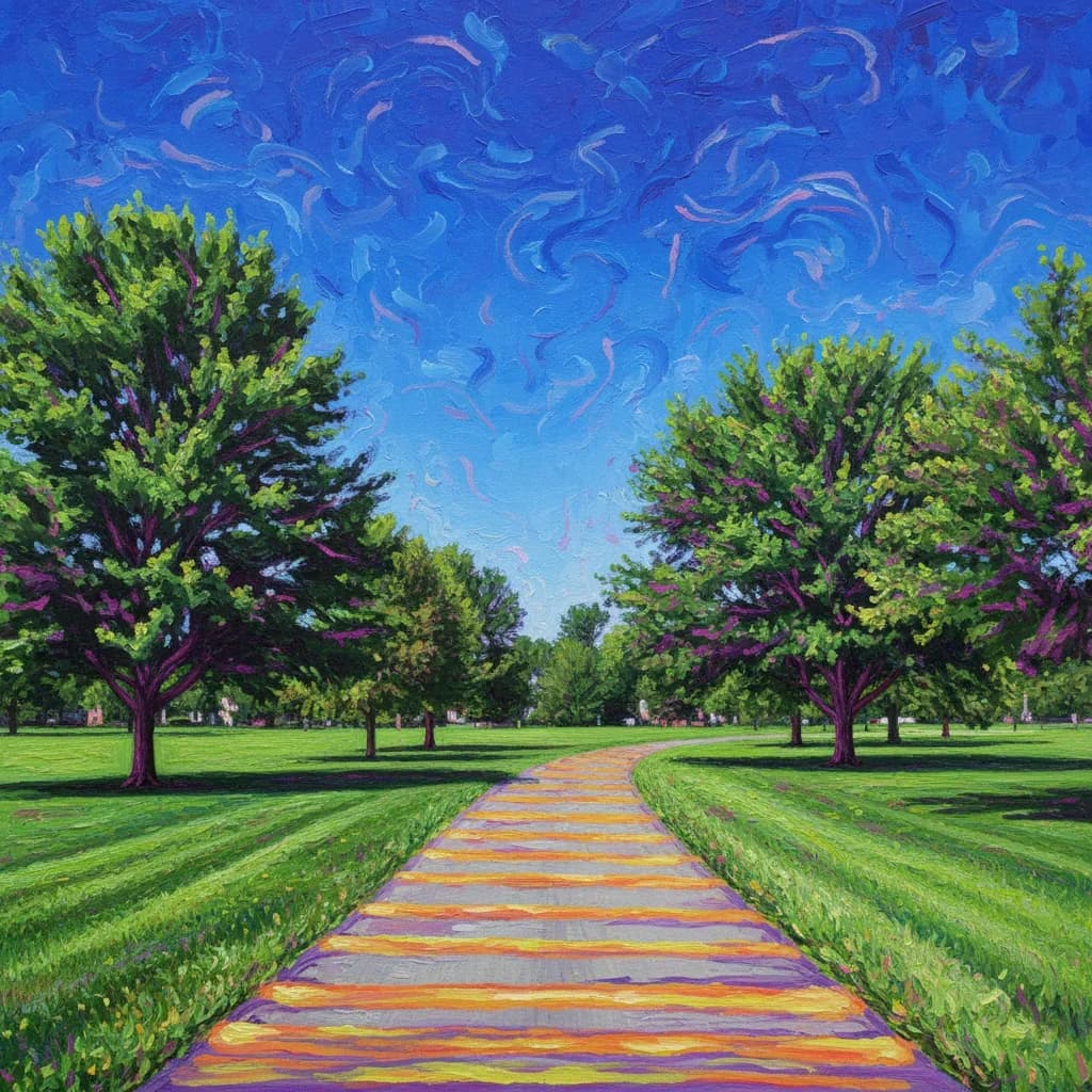 Modern pop art style transfer applied to a photo after