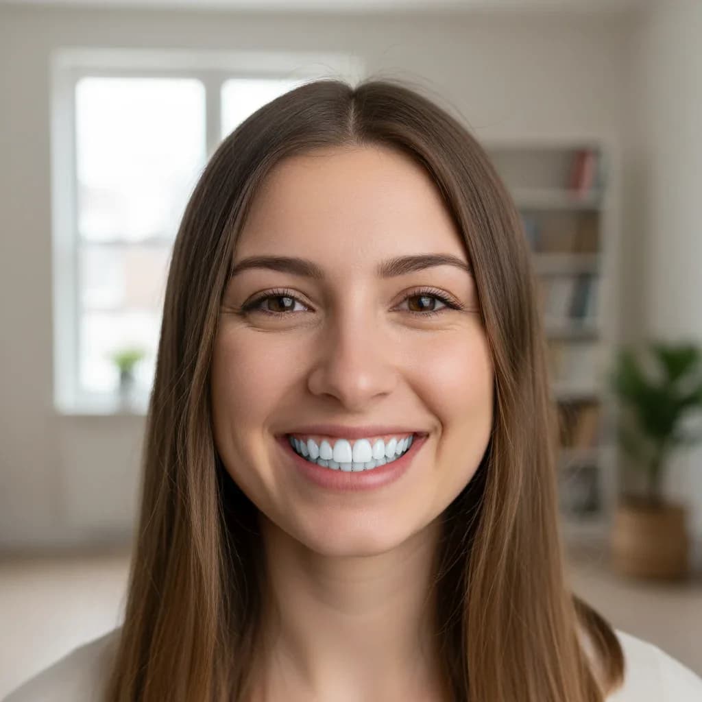 Portrait smile enhanced with subtle teeth whitening