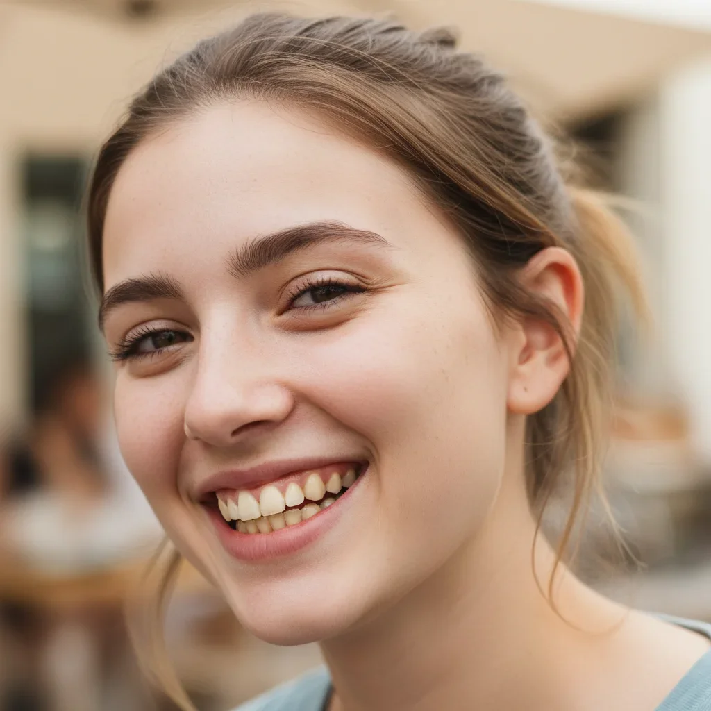 Wedding portrait with evenly whitened smiles before