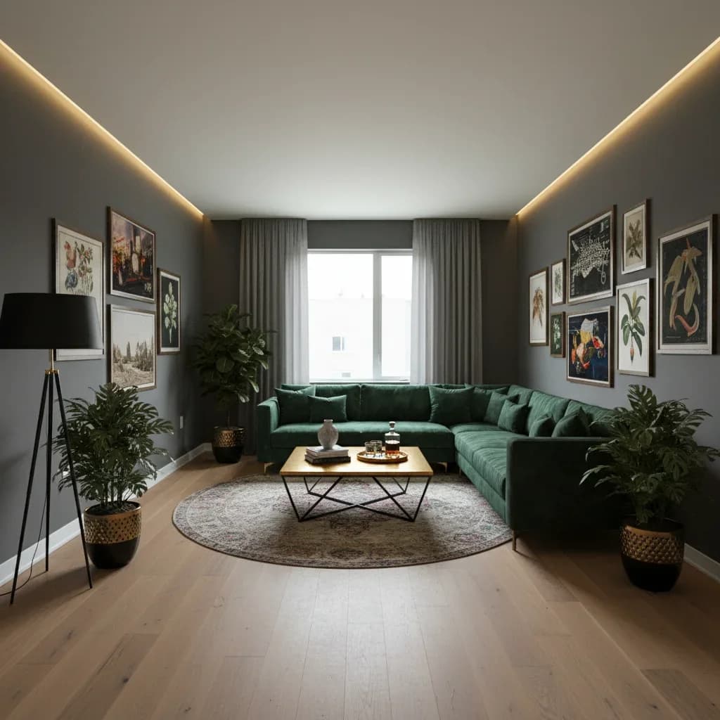 Bedroom virtually staged as a home office after