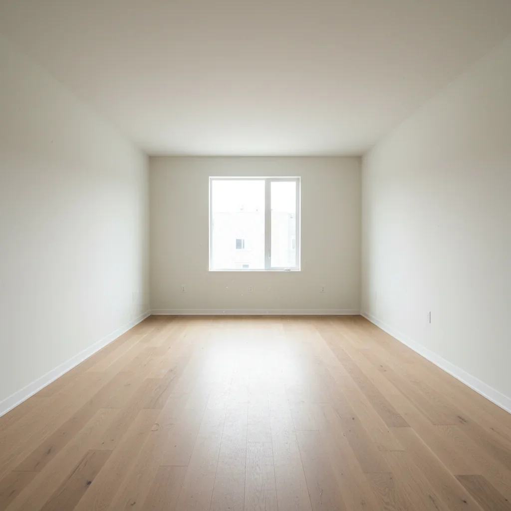 Bedroom virtually staged as a home office before