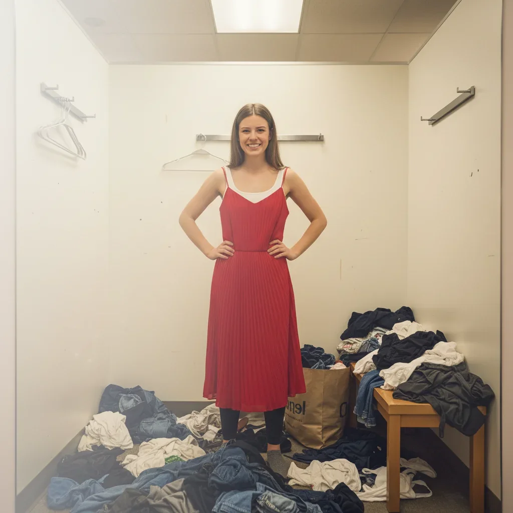 Fashion creator showcasing outfits via virtual try-on after